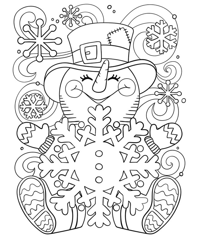 christmas coloring pages snowman cute