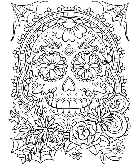 Free Coloring Pages Of Sugar Skulls 8