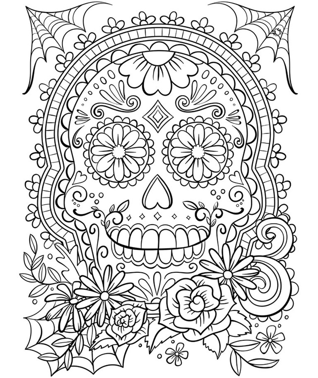 sugar skull coloring page  crayola