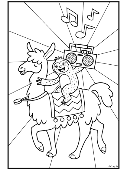 Llama & Sloth 2in1 Combo Giant Coloring Poster