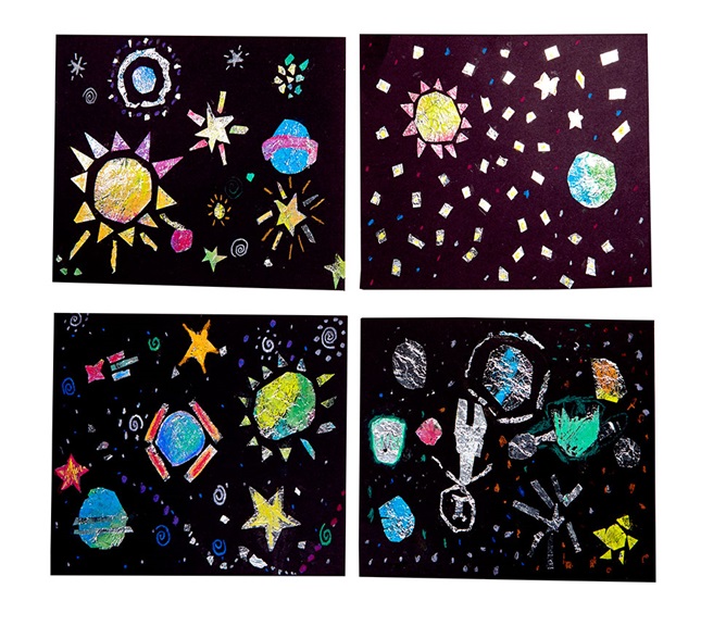 Sparkly Space Scenes | crayola.com