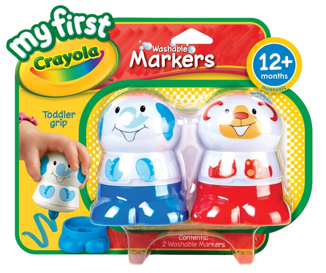 Crayola myFirst Washable Markers - Assorted Colours (Pack of 8) | Easy-Grip Markers Ideal for Toddlers Hands | Ideal for Kids Aged 12+ Months