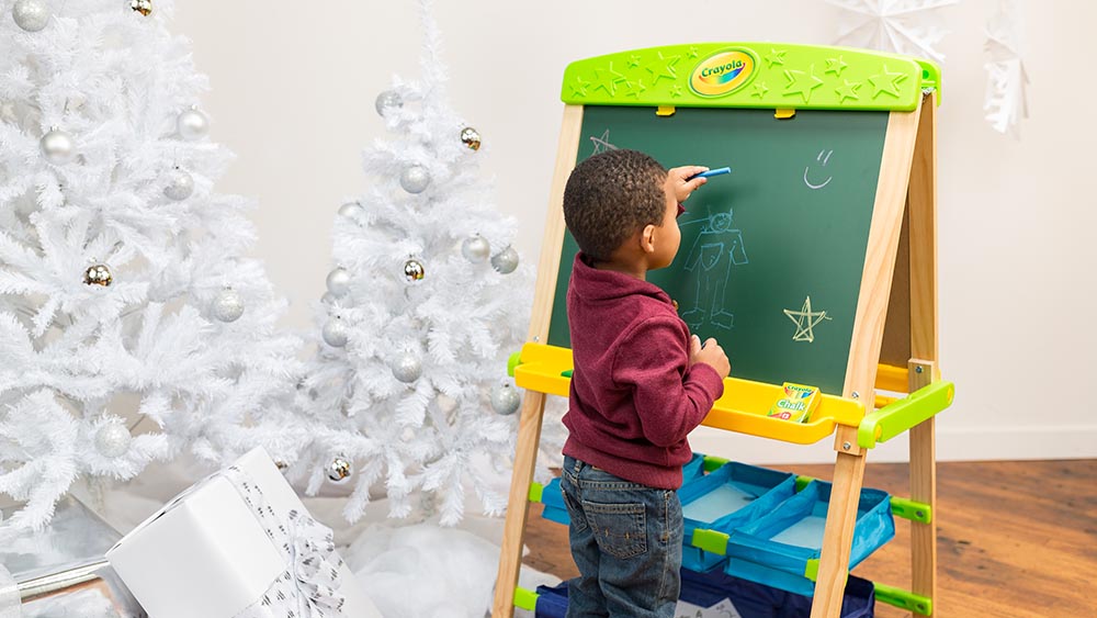 Child with easel