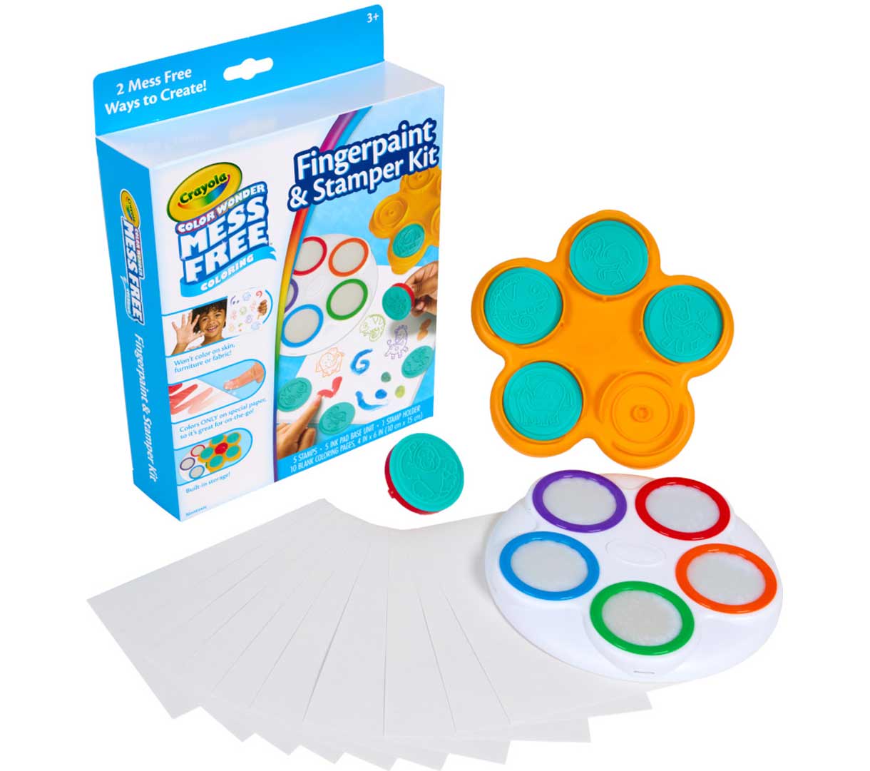 color wonder mess free fingerpainting & stamper kit packaging and contents
