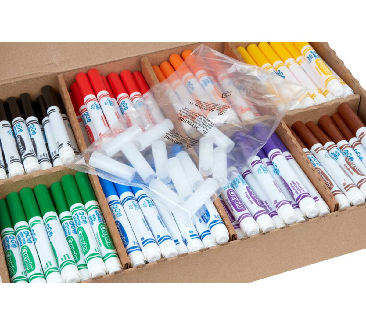 Ultra-Clean washable broad line markers classpack 200 count 8 colors. Contents and replacement caps.