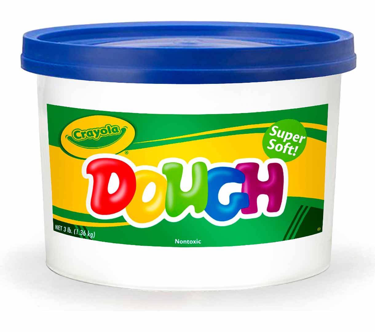 Crayola Dough  3lb resealable bucket Blue Front view.