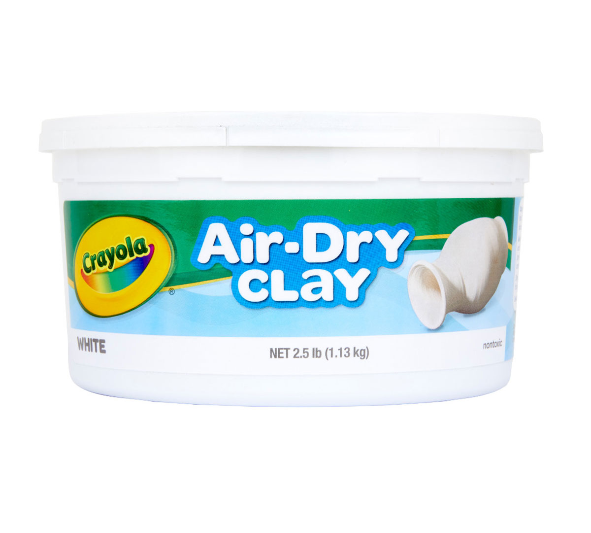 Air Dry Clay Tub  2.5lb Reusable Bucket front view.