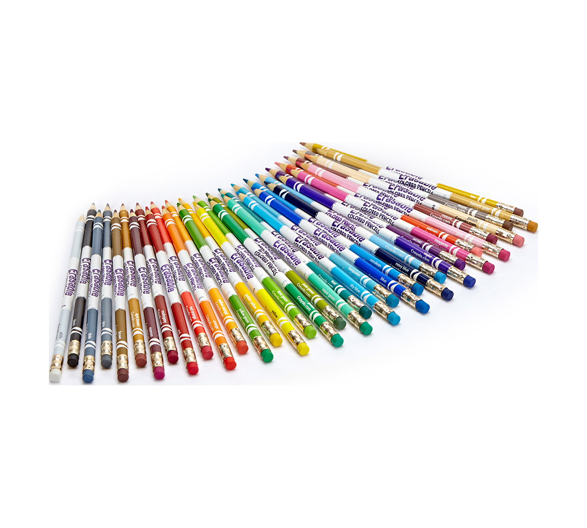 36 count Erasable Colored Pencils fanned lying down