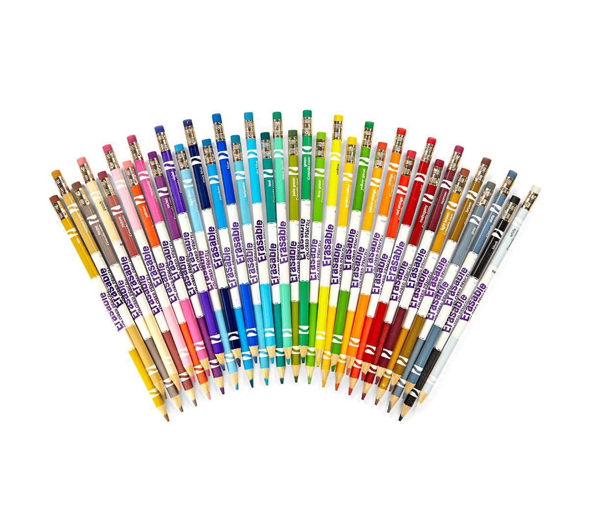 36 count Erasable Colored Pencils fan standing up