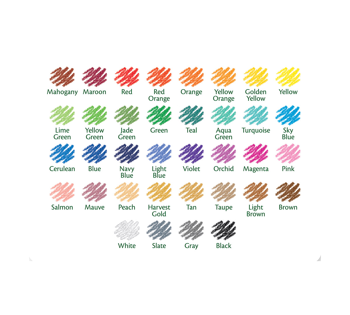 36 count Erasable Colored Pencils color swatches