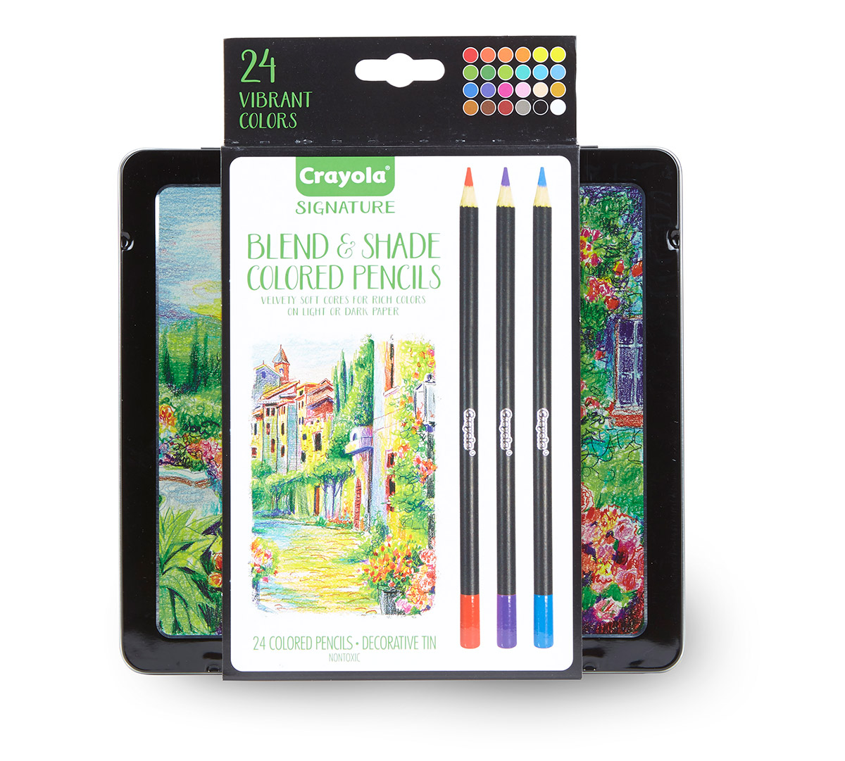 Signature Series Blend and Shade Colored Pencils Tin and pencils