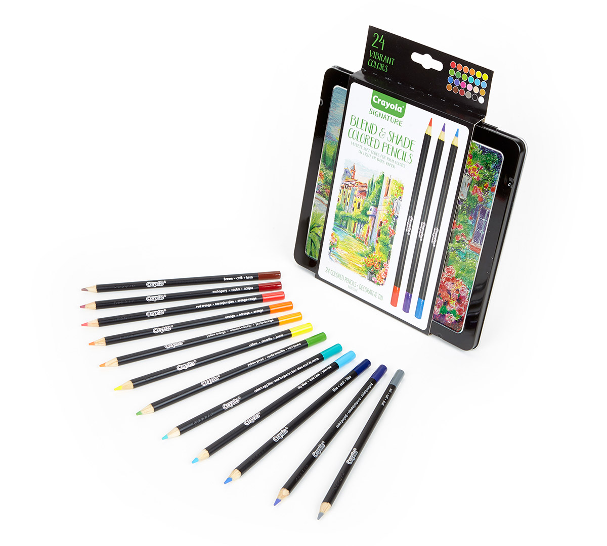 Signature Series Blend and Shade Colored Pencils Tin and pencils