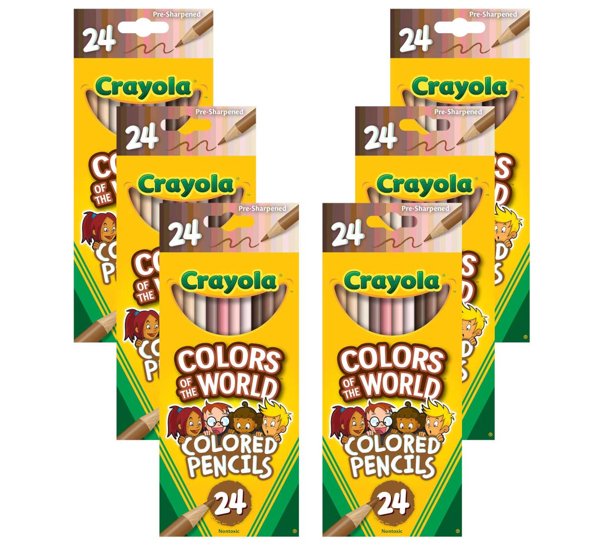 Colors of the World Colored Pencil 6pk Bundle front view