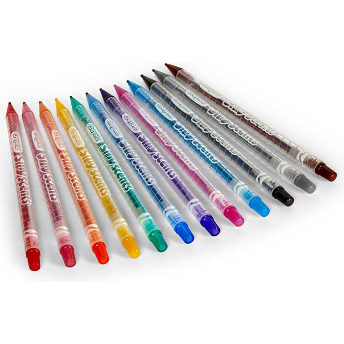 Silly Scents Twistables Colored Pencils, Sweet Scents, 12 Count contents.