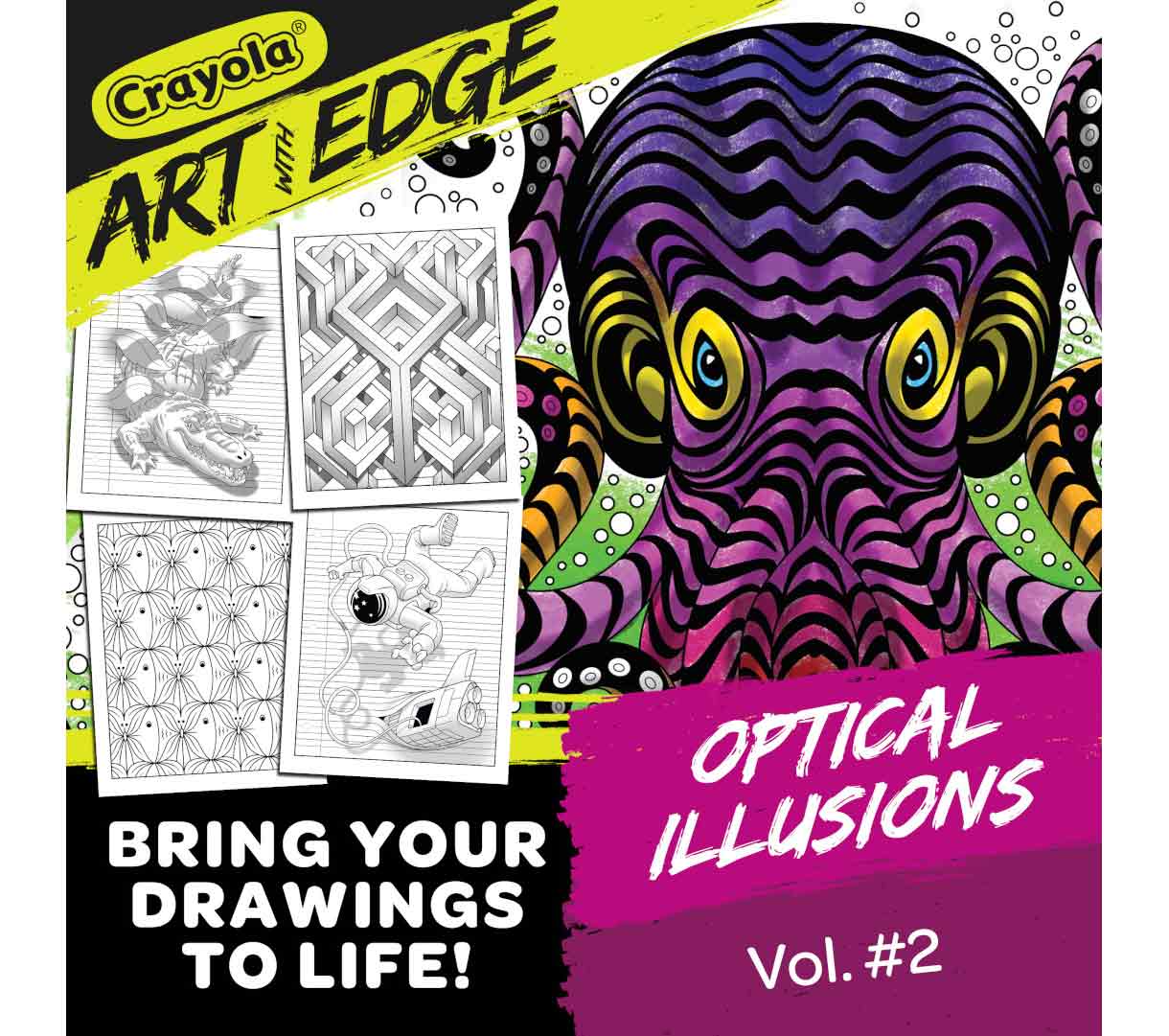Art with Edge  Optical Illusions Coloring Pages volume 2. Bring your drawings to life!