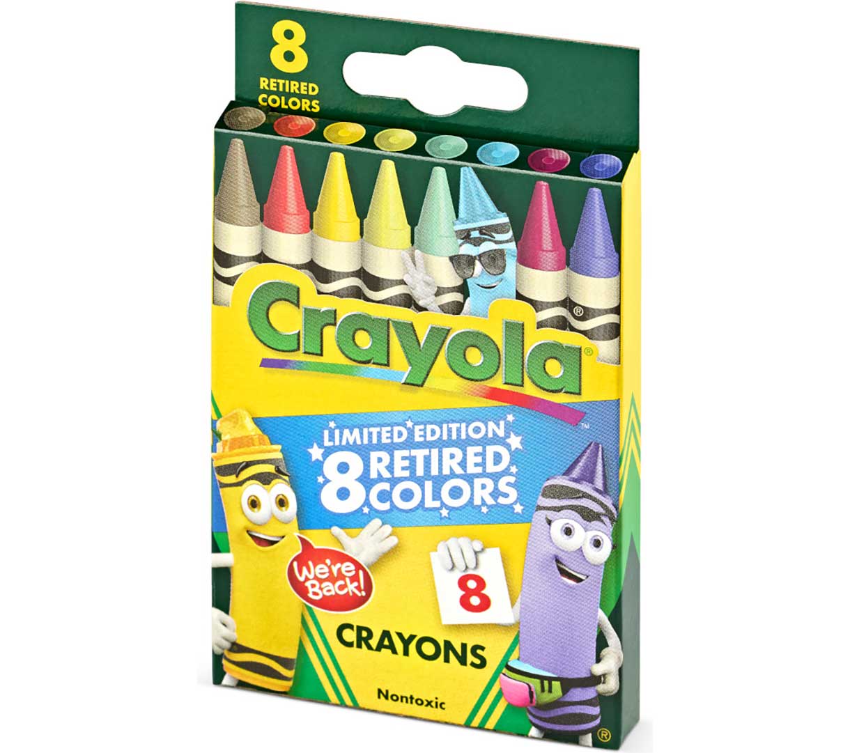 Limited Edition Retired Crayons, 8 count right side view.
