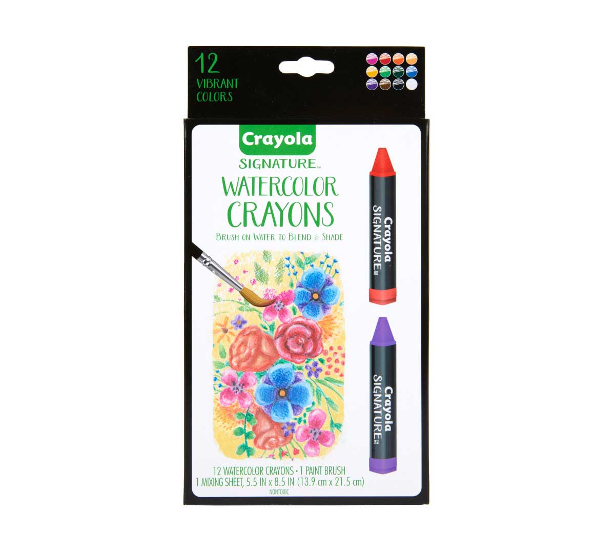 Signature Watercolor Crayons front view