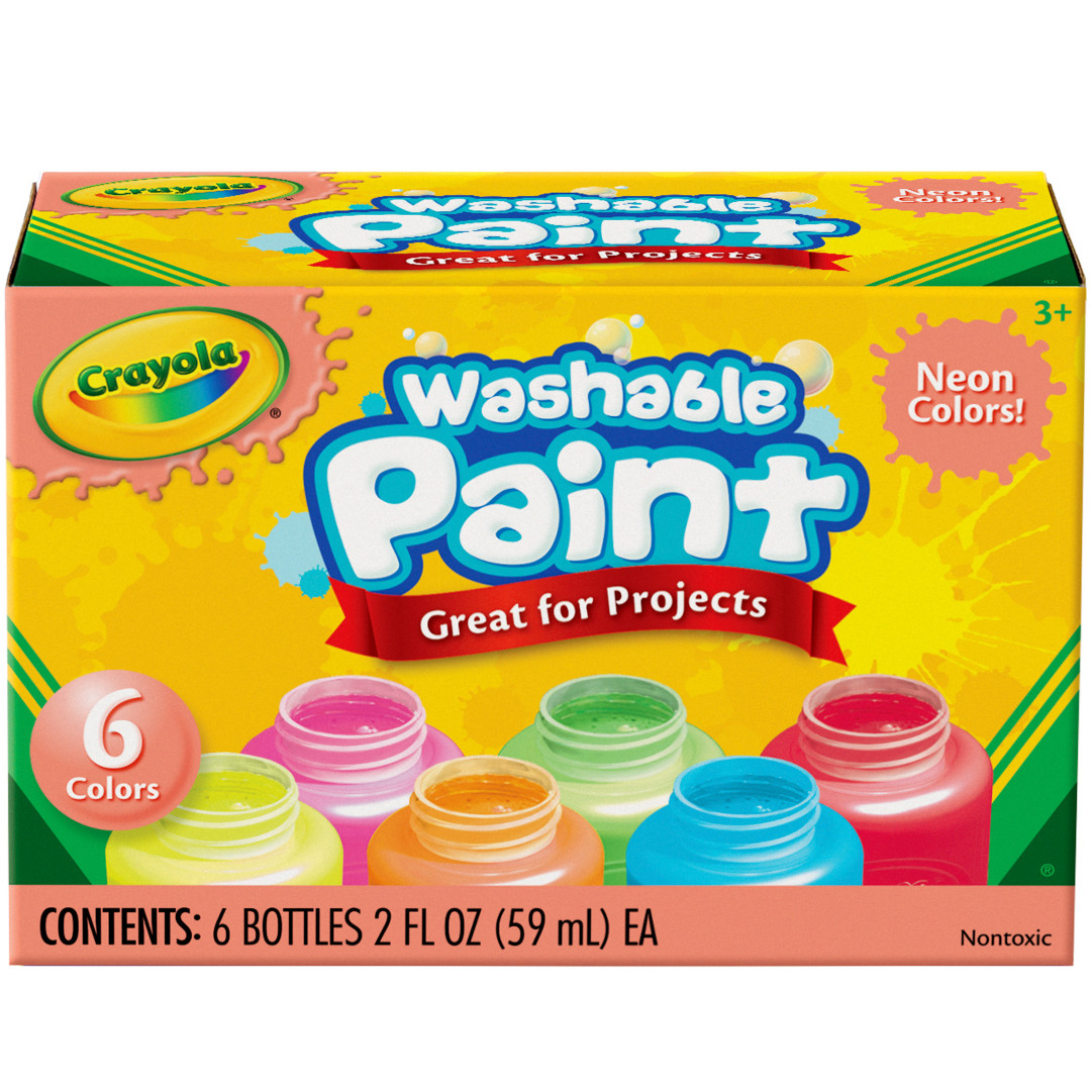 Crayola Washable Paint - 6 Neon Colors Front view