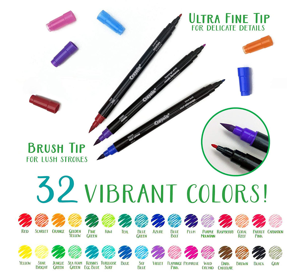 Signature Brush & Detail Dual Ended Markers  16 Count