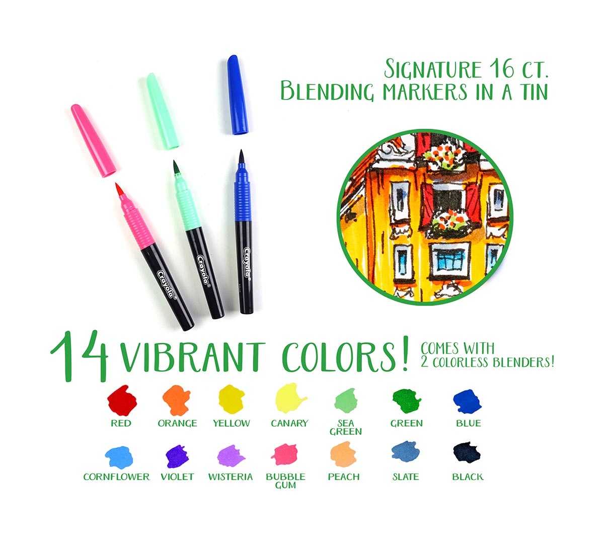 Signature series 16 count Blending Markers swatches