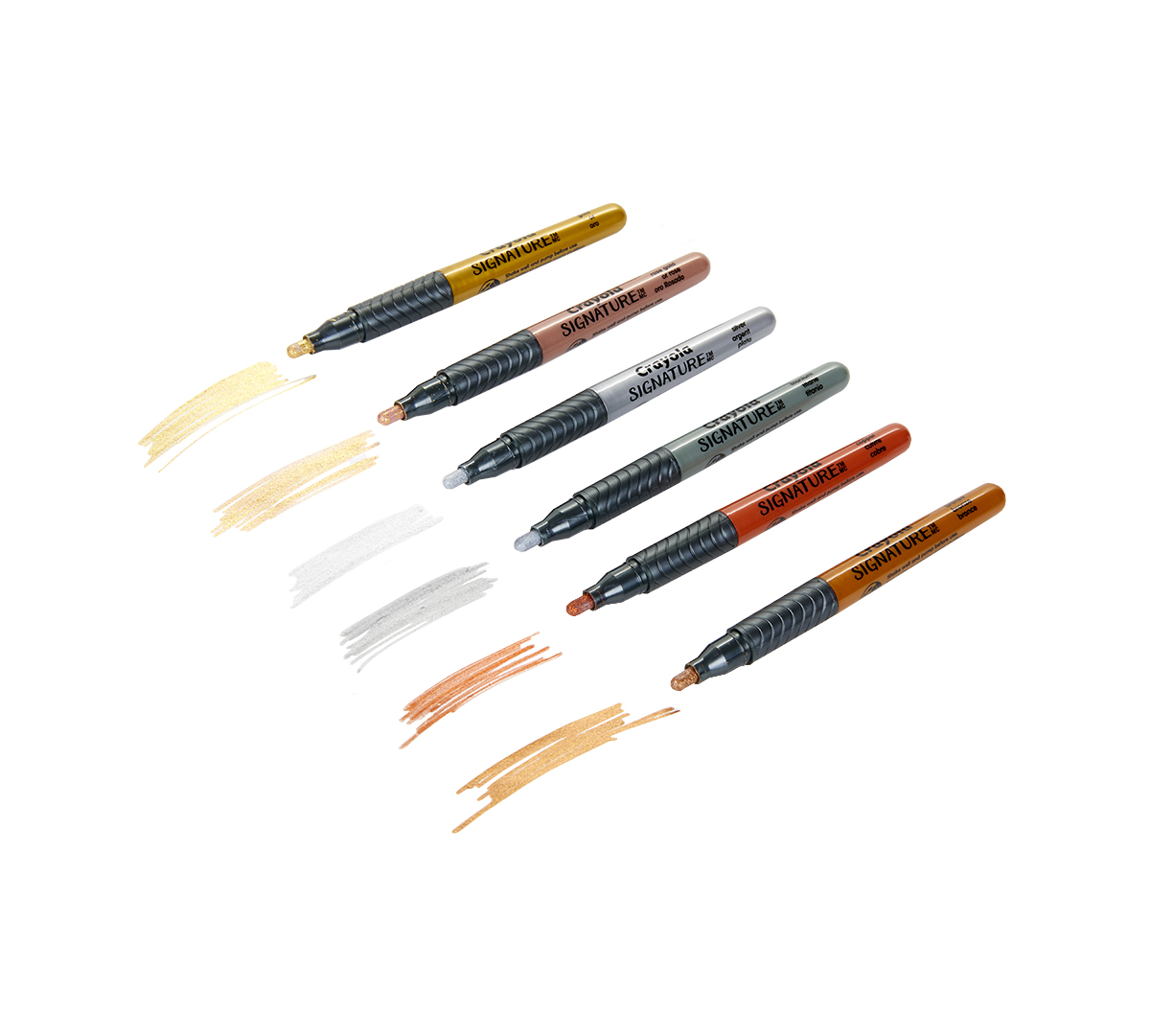 Signature Metallic Permanent Markers  6 Count Markers on White