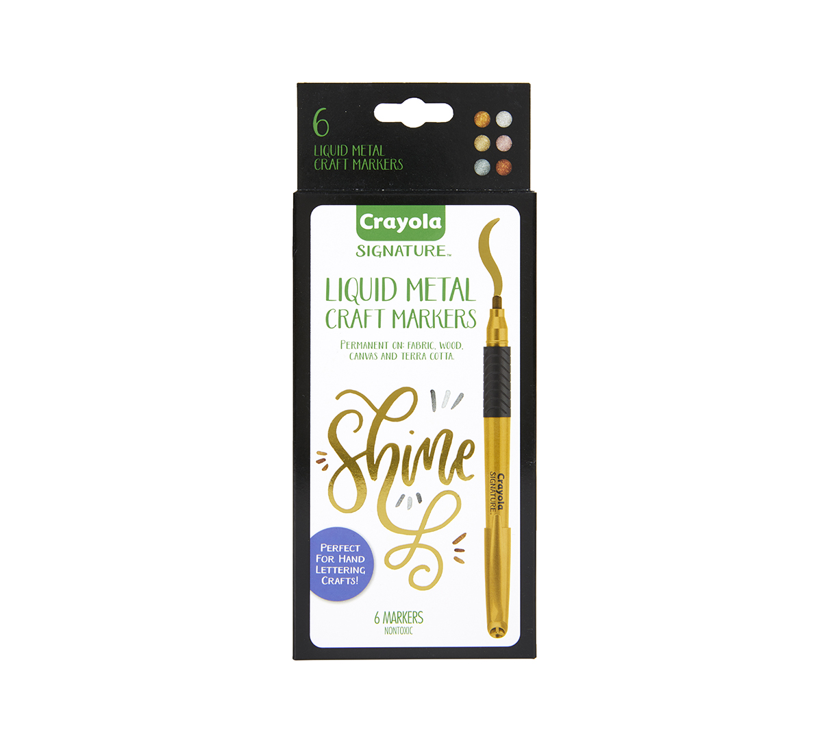 Signature Metallic Permanent Markers  6 Count Front View