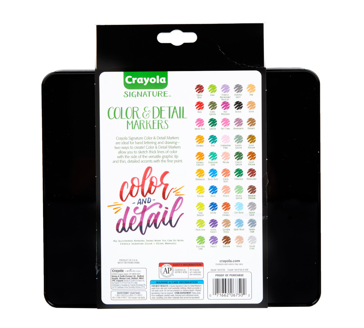 Signature Color and Detail Markers back view