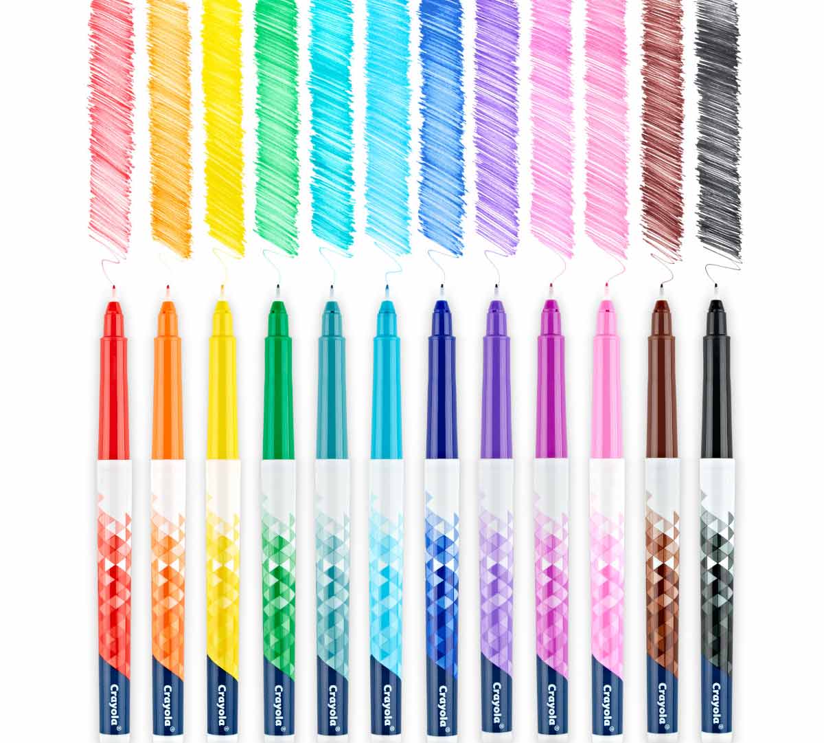 Doodle and Draw Ultra Fine Point Doodle Marker  12 count uncapped pens and color swatches.