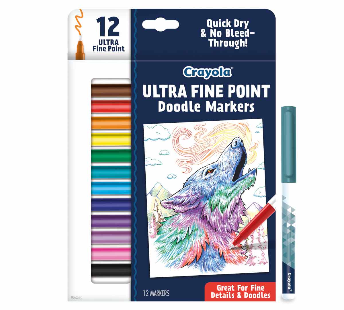 Doodle and Draw Ultra Fine Point Doodle Marker  12 count front view.