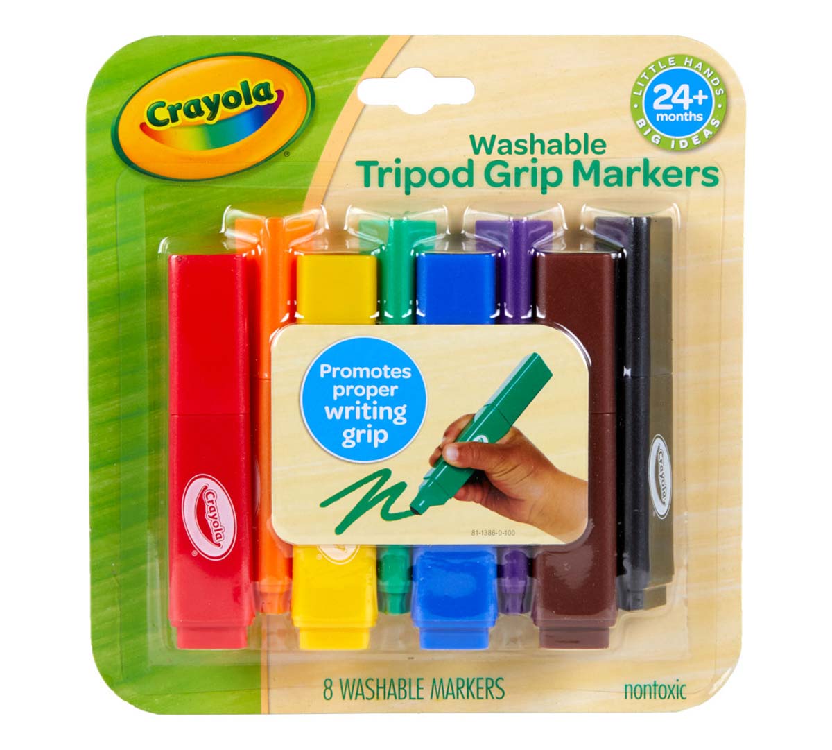 Washable Triangular Markers  8 Count Front of Box