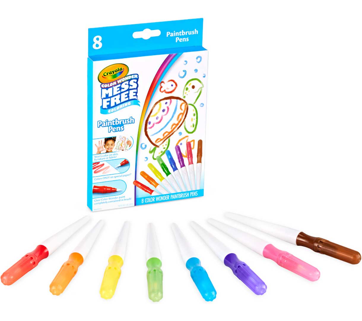 Color Wonder Mess Free Paintbrush Pens  8 count. Packaging and contents.