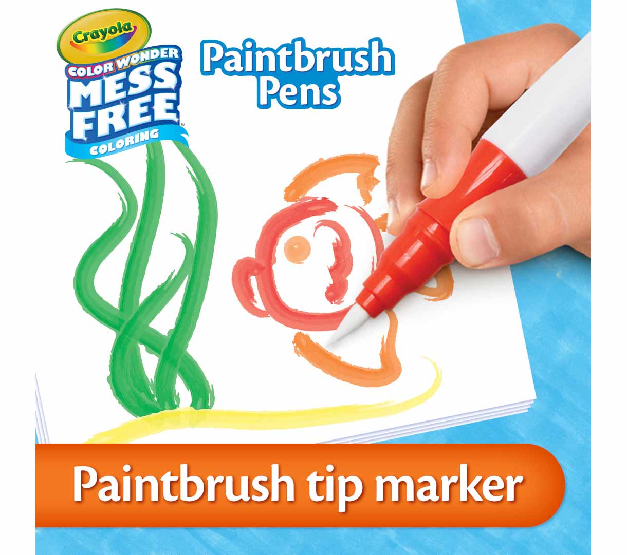 Color Wonder Mess Free Paintbrush Pens  8 count. Paintbrush tip marker.