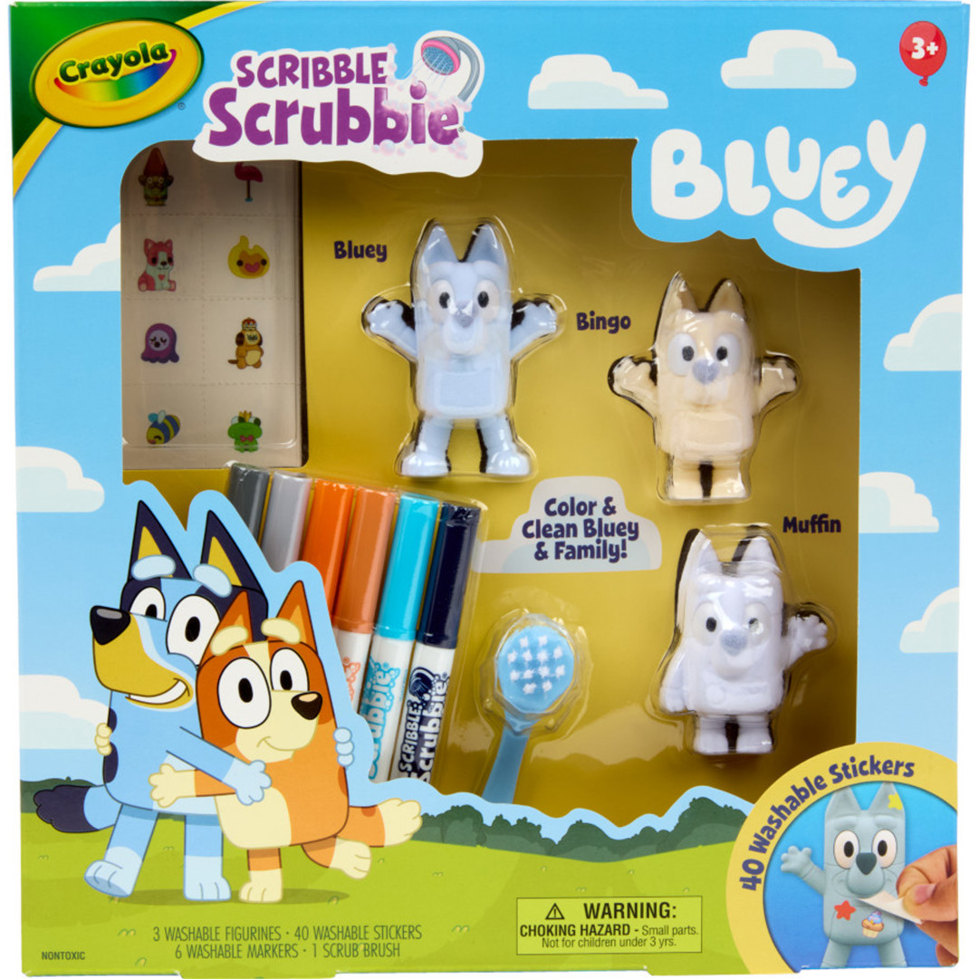 Scribble Scrubbie™ - 3 Bluey Combo Pack - Deluxe  Front view