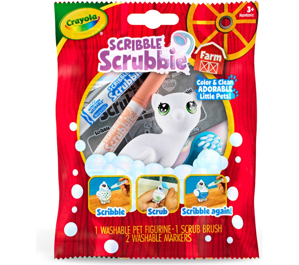 Scribble Scrubbie Farm Animal  1 count. Buster front view.