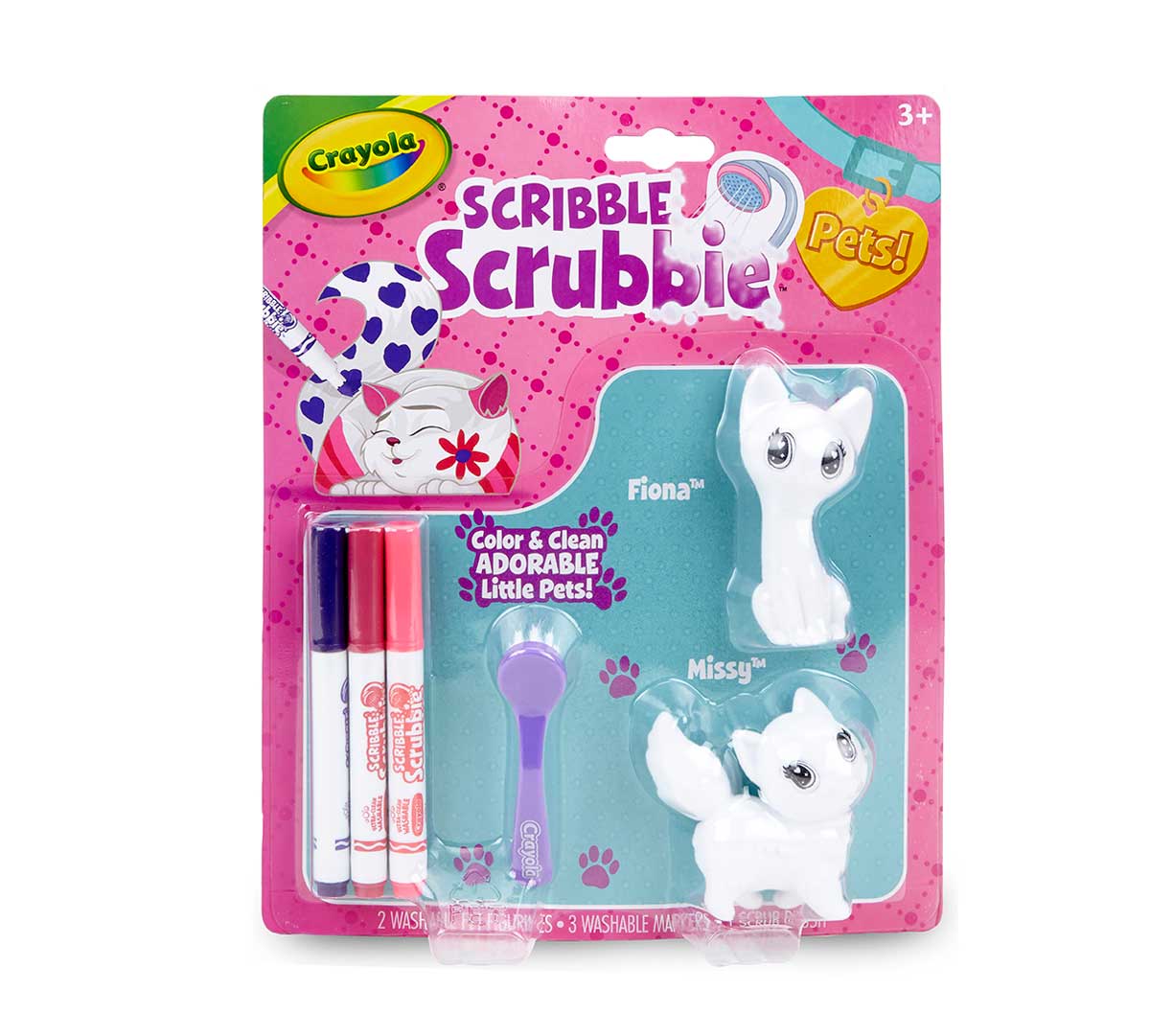 Scribble Scrubbies Pets 2 pack cats  front view