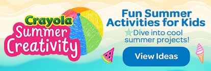  Crayola Summer Creativity with beach ball. Fun Summer Activities for Kid. View Ideas.