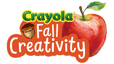 Crayola Fall Creativity with apple and acorn