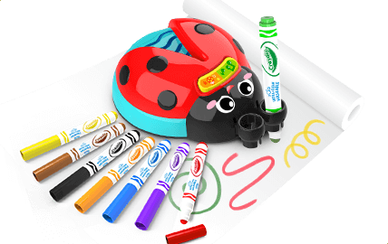 Crayola Musical Color Bug Toy with Markers and Roll of Paper